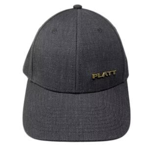 Platt Baseball Cap Gray Gold OS Slideback Hat Structured Polyester Wool Blend